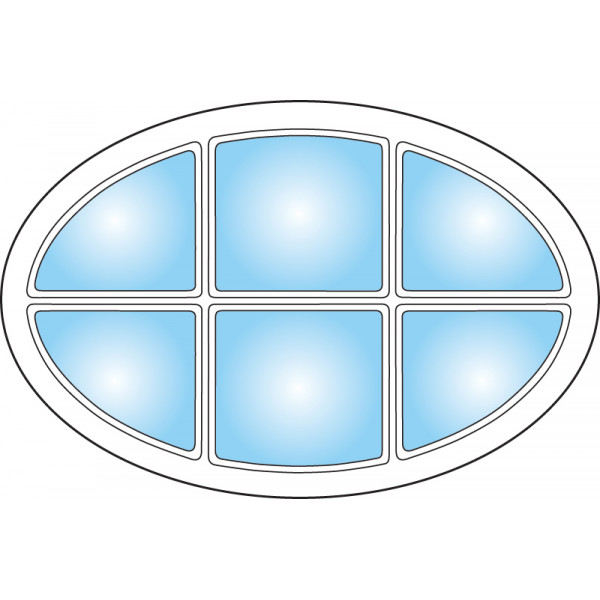 Dekorfönster Ellips med spröjs Modul 12x8